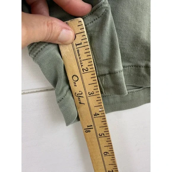 Paige Cargo Shorts Womens 30 Olive Green High Rise Utility Twill Summer Festival - Picture 6 of 9
